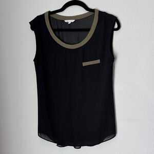 Naked Zebra Black Blouse with Tan Accents